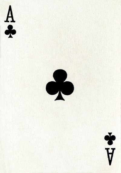 Ace of Clubs fra et sæt Goodall & Son Ltd. spillekort, c1940 af Unbekannt