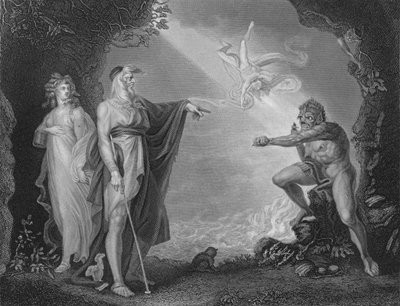 Akt I Scene II fra Stormen, c1800-tallet af Unbekannt