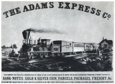 Adams Express Company-annonce, c1860