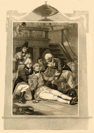 Admiral Lord Nelson blev dødeligt såret ved sejren i slaget ved Trafalgar, 1805, 1816. af Unbekannt