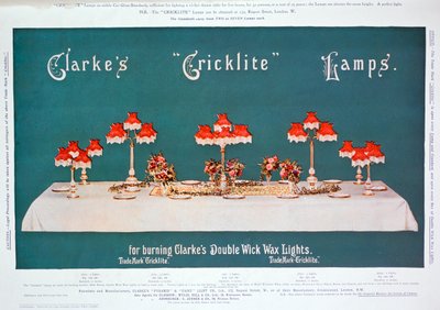 Annonce for Clarkes Cricklite-lamper, 1899 af Unbekannt