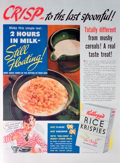 Annonce for Kelloggs Rice Krispies, 1939 af Unbekannt