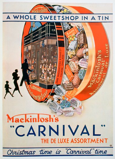 Annonce for Mackintoshs Carnival toffee-sortimenter, 1930 af Unbekannt