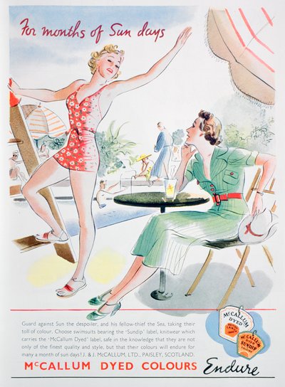 Annonce for McCallum-farvede farver, 1937 af Unbekannt