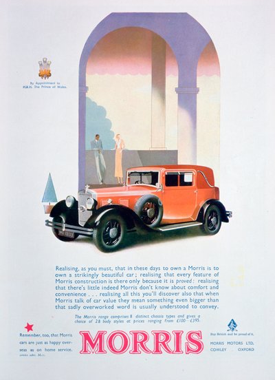 Annonce for Morris-biler, 1932 af Unbekannt