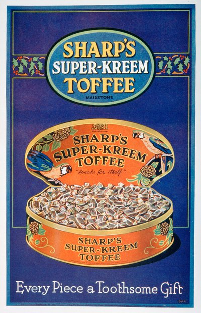 Annonce for Sharps Super-Kreem Toffee, 1928 af Unbekannt