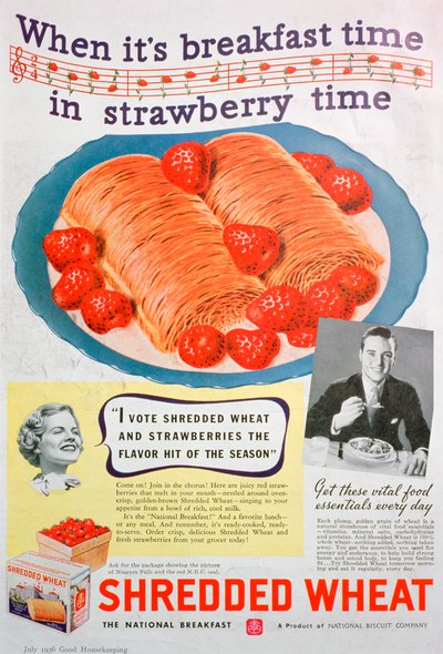 Annonce for strimlet hvede, 1936 af Unbekannt