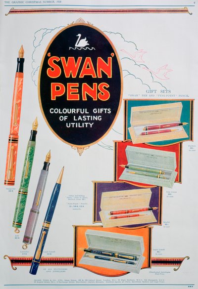 Annonce for Svanepenne, 1928 af Unbekannt