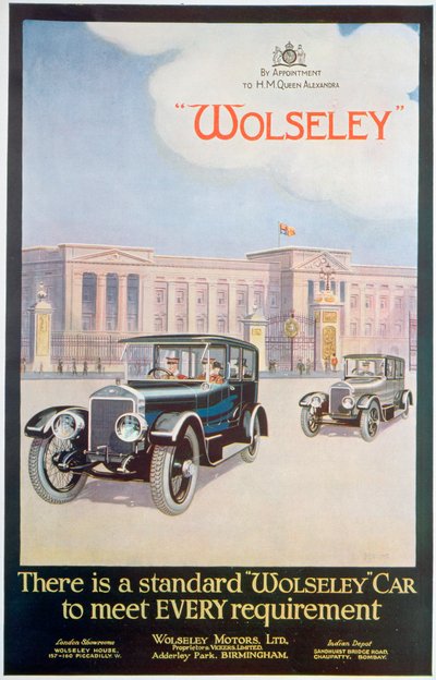 Annonce for Wolseley-biler, 1922 af Unbekannt