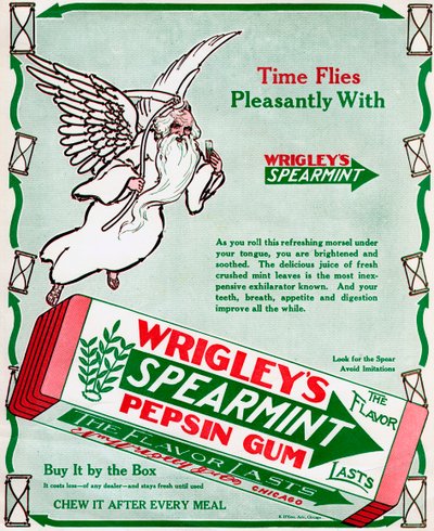 Annonce for Wrigleys Spearmint Pepsin Gum, 1913 af Unbekannt