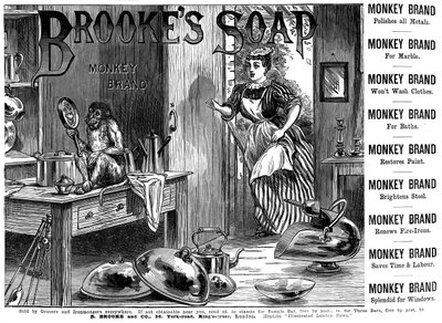 Annonce for Brookes Monkey Brand Soap, 1887 af Unbekannt