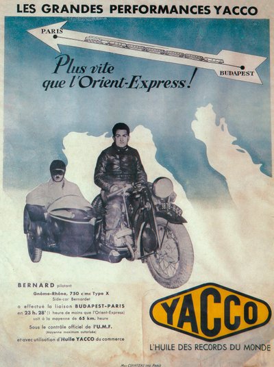 Annonce for Yacco motorolie, 1936 af Unbekannt