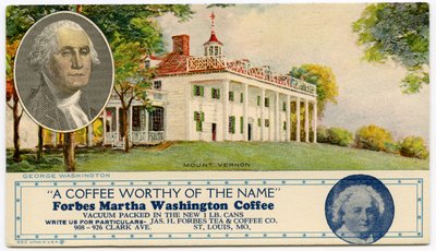 Werbekarte für Forbes Martha Washington Kaffee von Unbekannt