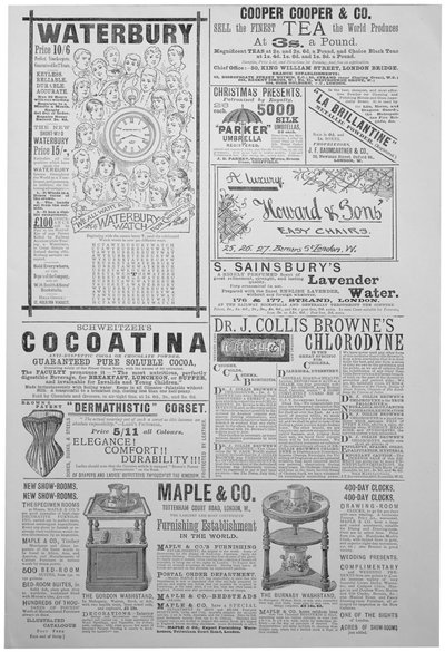 Reklameside fra Juleaften, Juleår, 1887 af Unbekannt