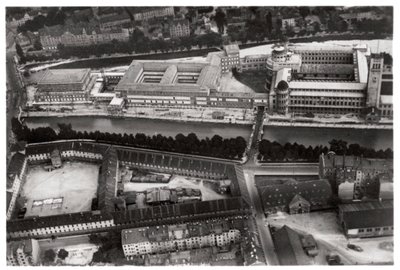 Luftfoto af Deutsches Museum, München, Tyskland, fra en Zeppelin, c1931 1933 af Unbekannt