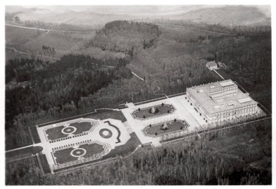 Luftfoto af Herrenchiemsee-paladset, Bayern, Tyskland, fra en Zeppelin, c1931 1933 af Unbekannt