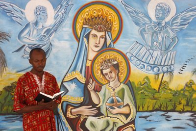 Afrikansk mand læser Bibelen, Togo Ville, Togo af Unbekannt