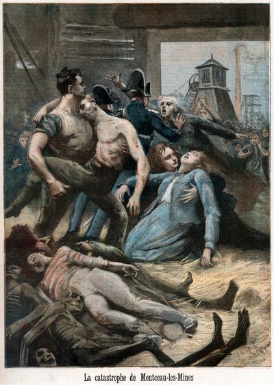 Efterfølgerne af en mineulykke, Montceau-les-Mines, Frankrig, 1895 af Unbekannt