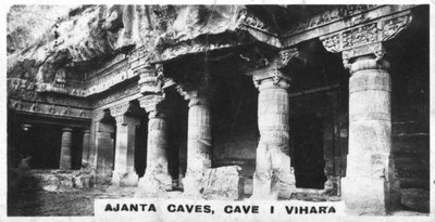 Ajanta-hulerne, Vihara, Maharashtra, Indien, c1925 af Unbekannt