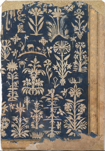 Albumside med udskæring af papir, ca. 1625-50. af Unbekannt