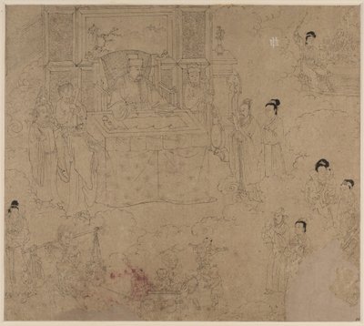 Album med daoistiske og buddhistiske temaer: Kings of Hells: Leaf 28, 1200-tallet. af Unbekannt