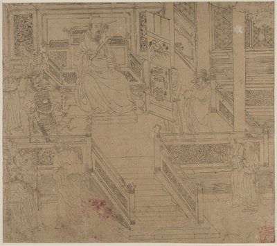 Album med daoistiske og buddhistiske temaer: Kings of Hells: Leaf 29, 1200-tallet. af Unbekannt