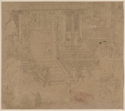 Album med daoistiske og buddhistiske temaer: Kings of Hells: Leaf 37, 1200-tallet. af Unbekannt