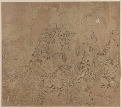 Album med daoistiske og buddhistiske temaer: Search the Mountain: Leaf 49, 1200-tallet. af Unbekannt