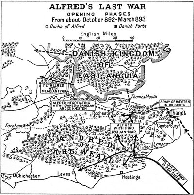 Alfreds sidste krig - åbningsfaser. Fra omkring oktober 892-marts 893, 1935. af Unbekannt