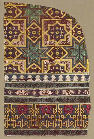 Alhambra hængende fragment med dekorerede bånd, 1300-tallet. af Unbekannt