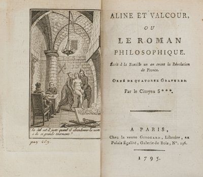 Aline og Valcour eller, The Philosophical Roman af Marquis de Sade, 1795. af Unbekannt