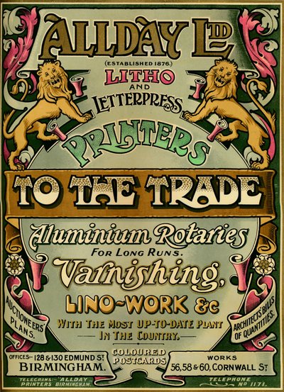 Allday Ltd - annonce, 1907 af Unbekannt