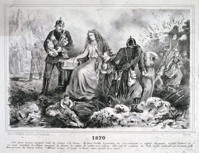 Allegorisk tegneserie, Fransk-preussisk krig, 1870-1871 af Unbekannt