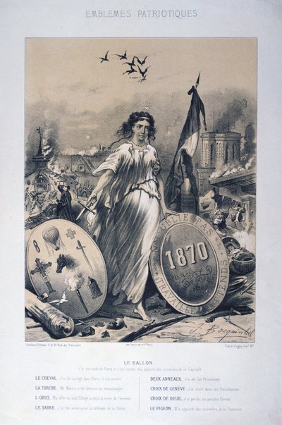 Allegori over franske patriotiske emblemer, 1870 af Unbekannt