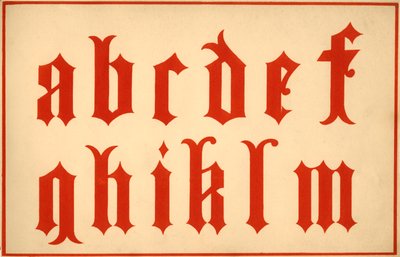 Alfabet, bogstaver a-m, små bogstaver af Unbekannt