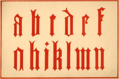 Alfabet, bogstaverne a-n, små bogstaver af Unbekannt