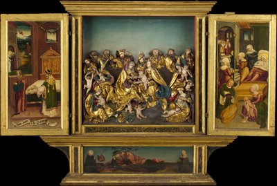 Altertavle med scener fra Jomfruens liv, tysk, 1548. af Unbekannt