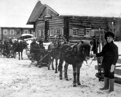 Amerikansk infanteri nær Arkhangel, Rusland, december 1918.. af Unbekannt