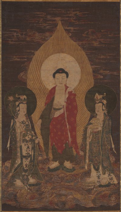 Amitabha-triaden, muligvis 1400-tallet. af Unbekannt