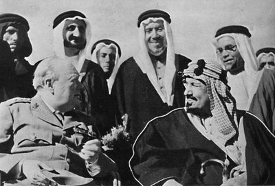 Blandt andre mellemøstlige herskere, kong Ibn Saud, af Saudi-Arabien, 1945 af Unbekannt