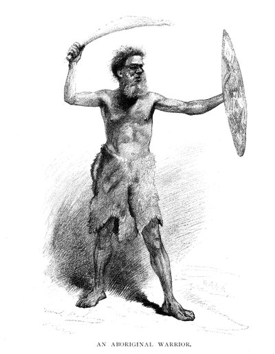 En aboriginal kriger, 1886 af Unbekannt