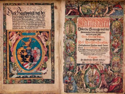 An Early Autograph Album: A Hauspostill fra Martin Luthers værker, c1550 af Unbekannt