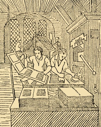An Early Printers Office, c1930. af Unbekannt