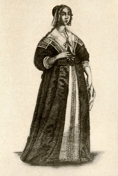 En engelsk dame i huskjole, 1640, 1937. af Unbekannt