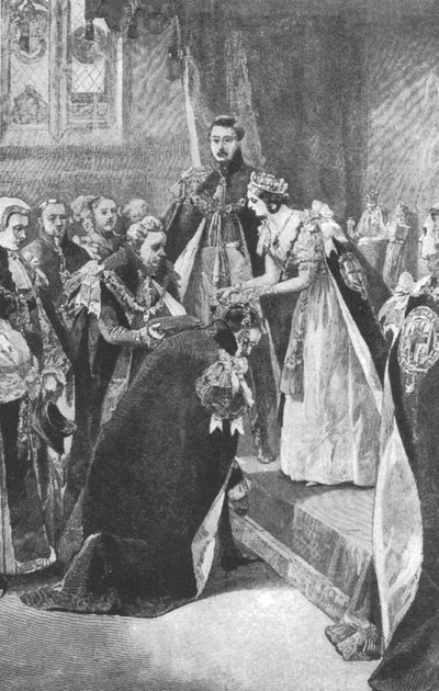 An Investiture of the Order of the Garter af dronning Victoria, c1830