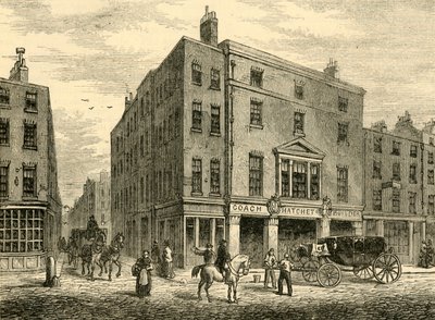 En gammel busmagerbutik i Long Acre, 1881. af Unbekannt