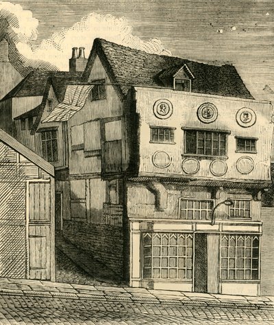 Et gammelt hus på Little Tower Hill, c1792, c1872. af Unbekannt