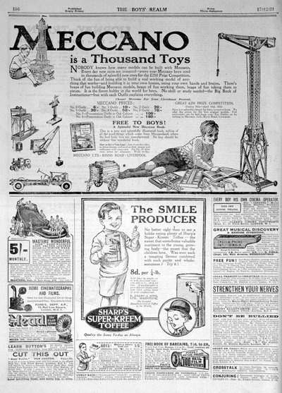En reklameside i The Boys Realm, julen 1921 af Unbekannt