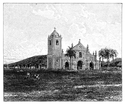 En gammel jesuittkirke, Pirayu, Paraguay, 1895 af Unbekannt