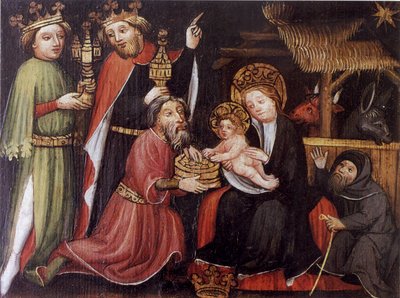 Tilbedelse af Magi, ukendt mester, omkring 1400; Isny Evangeliske Hospitals Fond af Unbekannt